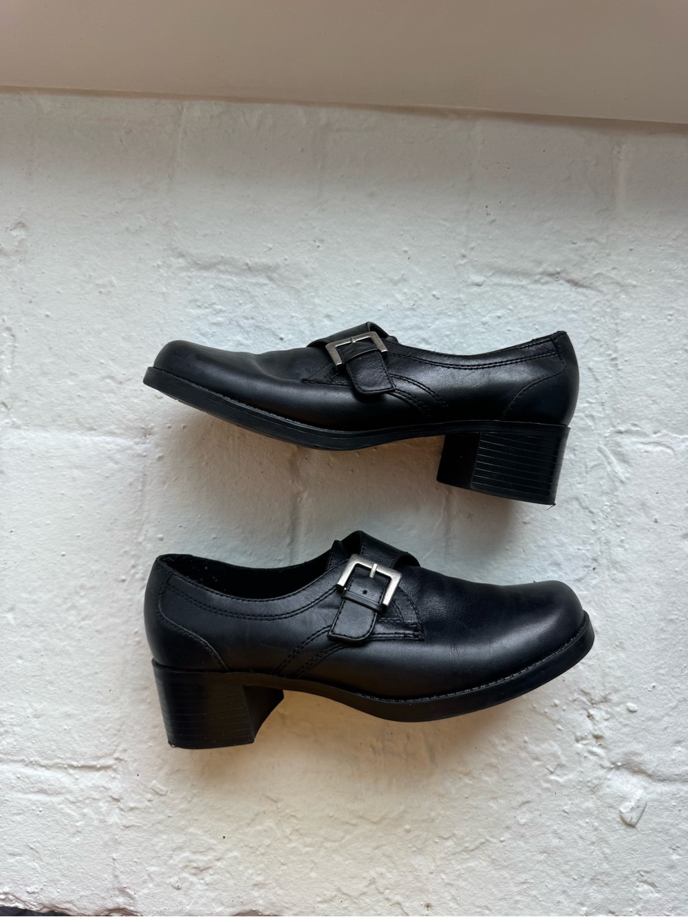 croft & barrow Black Buckle Low Block Heel Loafers